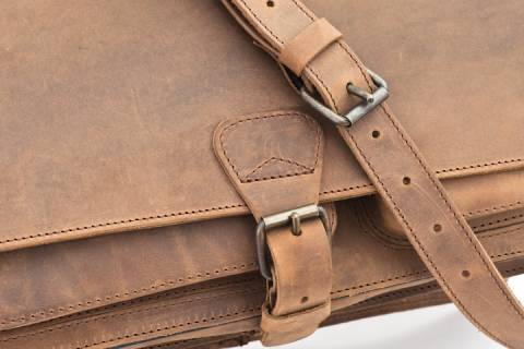 Leder Schul - Aktentasche 40 cm - Ranger - Bild: a1