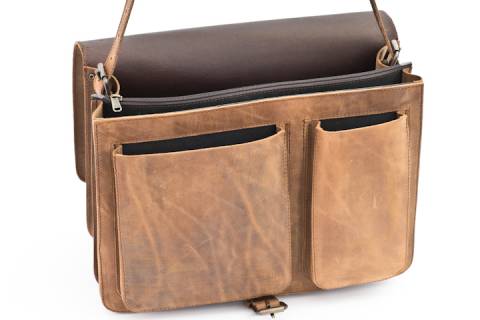 Leder Schul - Aktentasche 40 cm - Ranger - Bild: a2