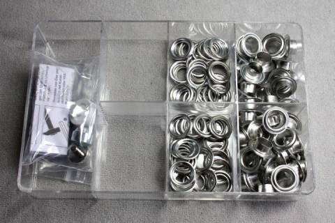50 Ösen Box 10,5 mm Silver - Picture: A1