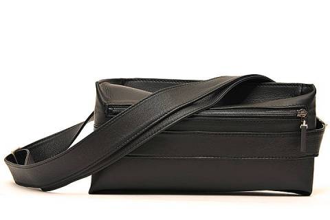 Bodybag Tasche Solo  - Olbrish b - Bild: Lederfarbe-Schwarz-Weiss_2