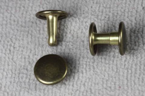 1.000 Doppelkopf - Hohlnieten 10 mm Altmessing - Bild: A1