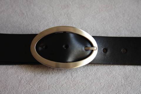 Ovaler Ledergürtel Messing - 35 mm - 033 - Picture: A1