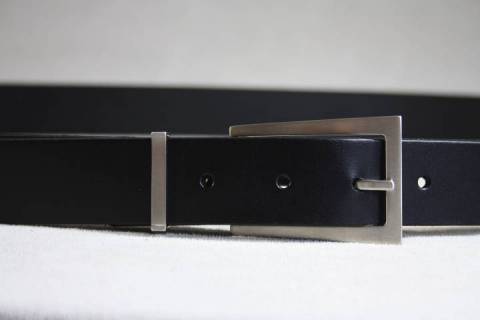 Ledergürtel 30 mm - Messing / Palladium - 003 - Bild: A3