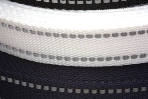 Gurteband mit Reflektorstreifen 25 mm - Picture: Farbe-Weiss_2