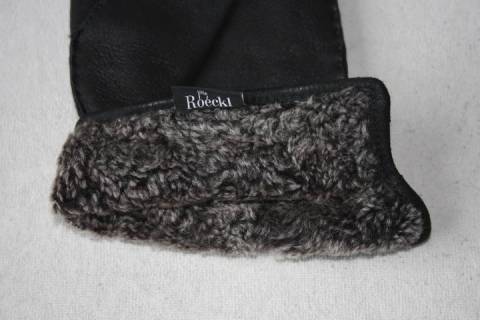 Roeckl - Lammfell Fingerhandschuhe - Nappiert - Schwarz - Picture: a5