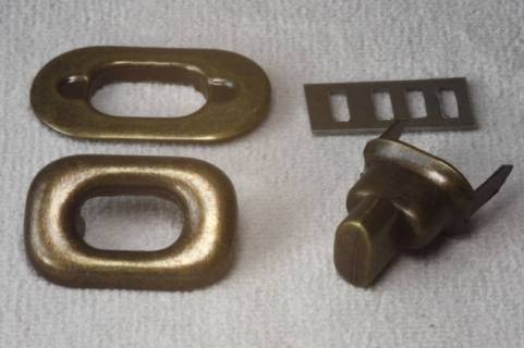 10 Drehverschlüsse - Wirbelverschlüsse 120 Altmessing - Picture: A2