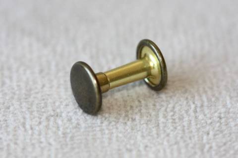 100 Doppelkopf - Hohlnieten 9/12 mm Altmessing 371 - Picture: a1