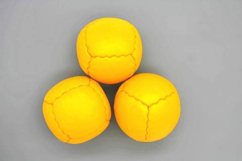 5 Jonglierbälle aus Rindsleder - Bild: Gelb_5