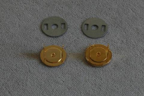 Magnetknopf - Magnetverschluß - 18 mm - Flach - Gold 186 - Bild: a1