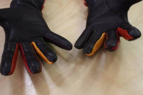 Mywalit - Leder - Design - Handschuhe schwarz-bunt - Picture: A3