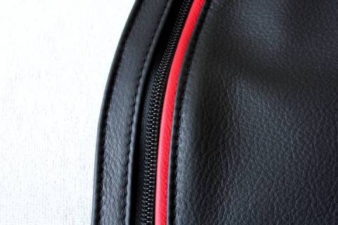 Lenz - Lederrucksack  Schwarz - Rot - Picture: A1