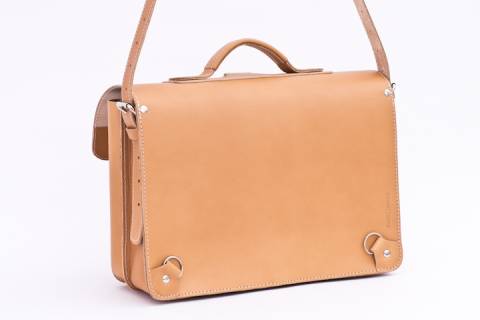 Schulranzen - Schultasche Naturleder - Kombi Natur - Picture: a1