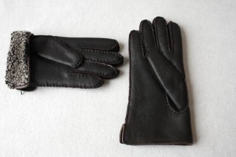 Roeckl - Lammfell Fingerhandschuhe - Nappiert - Braun - Picture: a2